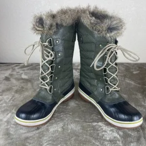Sorel Green and Black Snow Boots