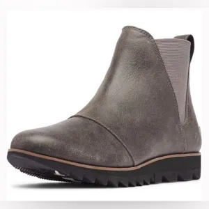 Sorel Harlow Chelsea Leather Grey Ankle Boots Shoes 8
