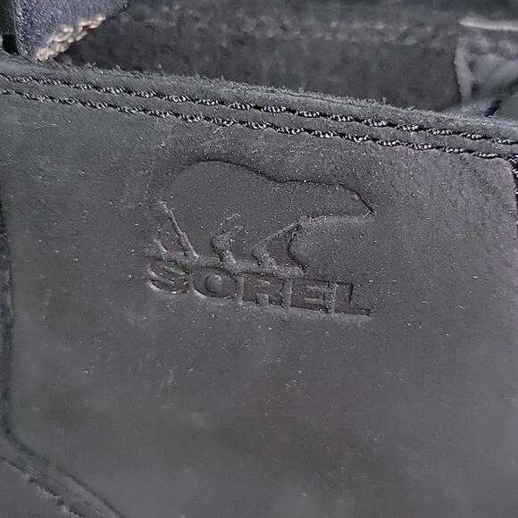 Sorel Hi-Line Lace Up Waterproof Black Leather Boots Womens Size 6 NEW
