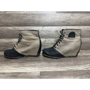Sorel PDX Wedge Boots lace up leather womens shoes booties ankle boots 9.5