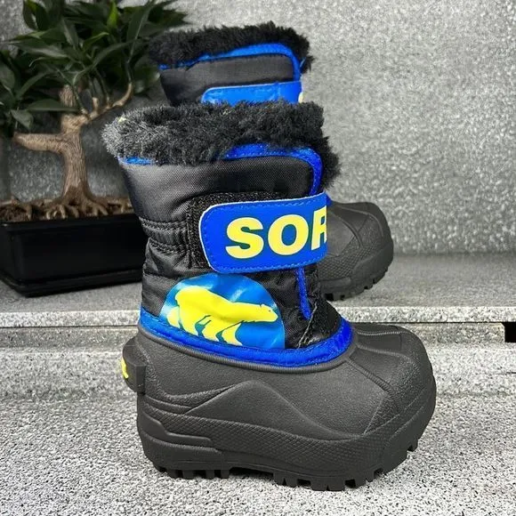 Sorel Snow Commander Boots Shoes Winter Insulated Blue Size 4