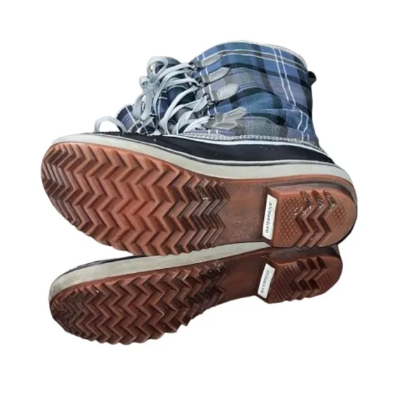 SOREL Trivoli Plaid Waterproof RubberSole Boots Size 7.5 Warm Lining Flaws 18131
