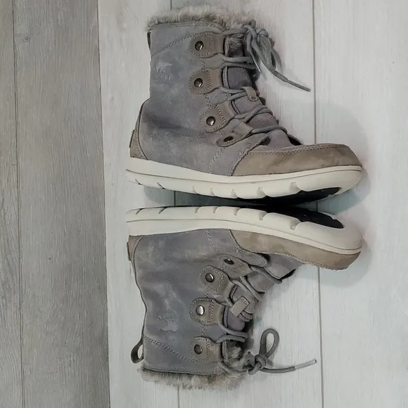 Sorel Women Explorer Joan Outdoor Fur Boots Shoes sz 8.5