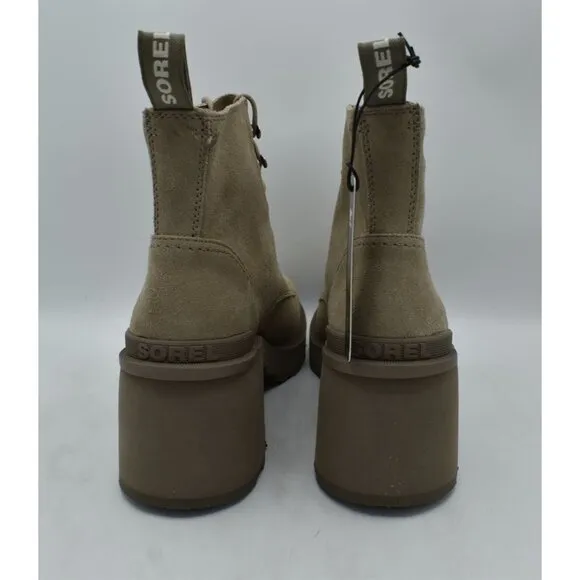 Sorel Womens Size 11 Hi-Line Heel Lace Omega Taupe Boots Shoes