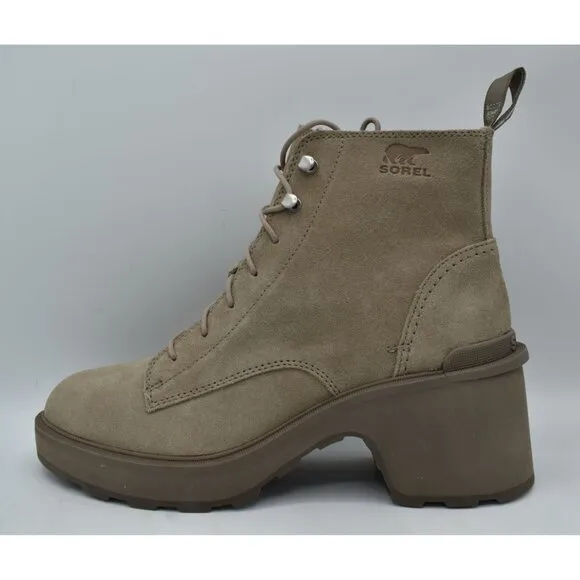 Sorel Womens Size 11 Hi-Line Heel Lace Omega Taupe Boots Shoes
