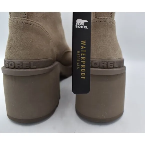 Sorel Womens Size 11 Hi-Line Heel Lace Omega Taupe Boots Shoes