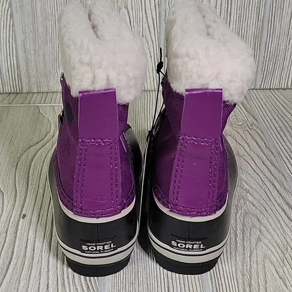 Sorel Yoot Pac Nylon Dark Purple Waterproof Winter Boots Kids Toddler Size 9 NEW