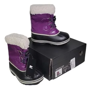 Sorel Yoot Pac Nylon Dark Purple Waterproof Winter Boots Kids Toddler Size 9 NEW