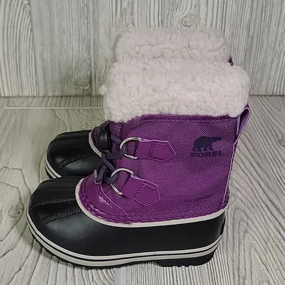Sorel Yoot Pac Nylon Dark Purple Waterproof Winter Boots Kids Toddler Size 9 NEW