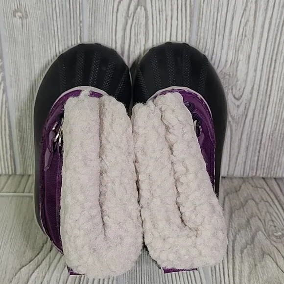 Sorel Yoot Pac Nylon Dark Purple Waterproof Winter Boots Kids Toddler Size 9 NEW