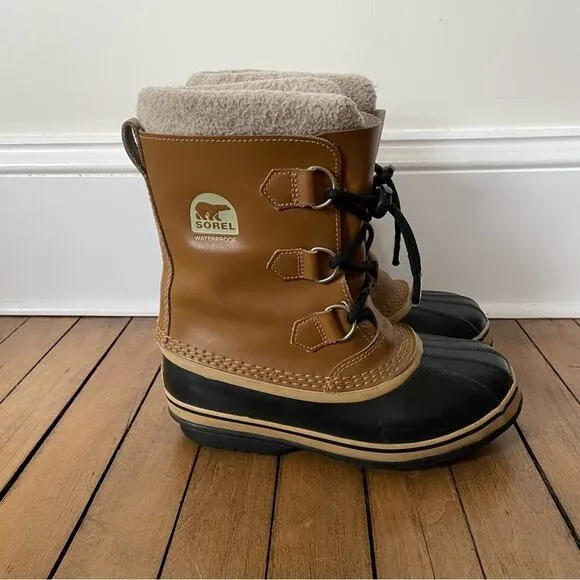 Sorel Yoot Pac Snow Boots Youth 4 Tan and Black