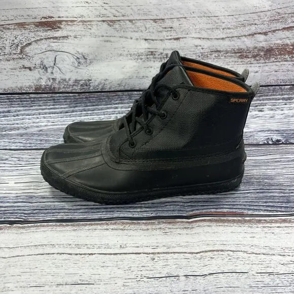 Sperry Breakwater Black Rain Duck Boots, Men’s Size 10