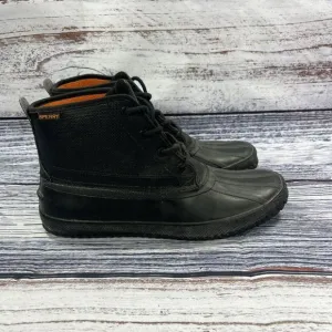 Sperry Breakwater Black Rain Duck Boots, Men’s Size 10