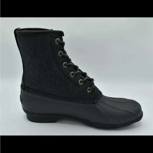 Sperry Mens Size 9.5 M Saltwater Wool Dark Grey Duck Shoes Boots STS23076