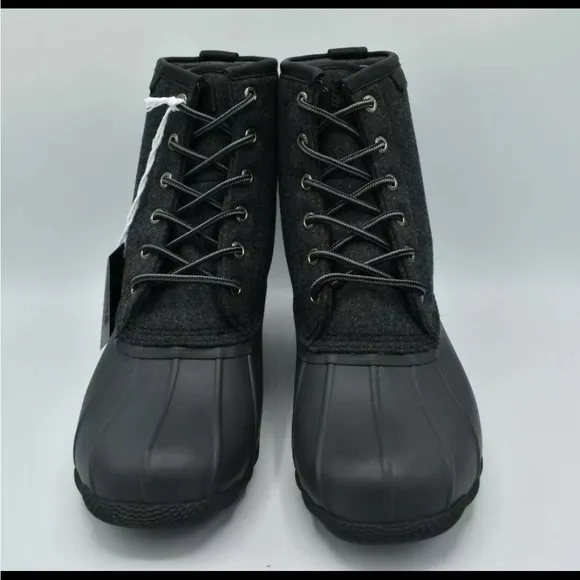 Sperry Mens Size 9.5 M Saltwater Wool Dark Grey Duck Shoes Boots STS23076