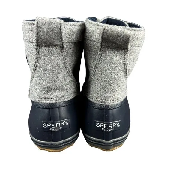 Sperry Top-Sider Bowline Grey Navy Rain Boots Youth Boy's Size 6 M