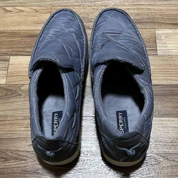 Sperry Men's Moc-Sider Nylon Loafers Quilted Slip-on Shoes Gray‎ Size 11.5M