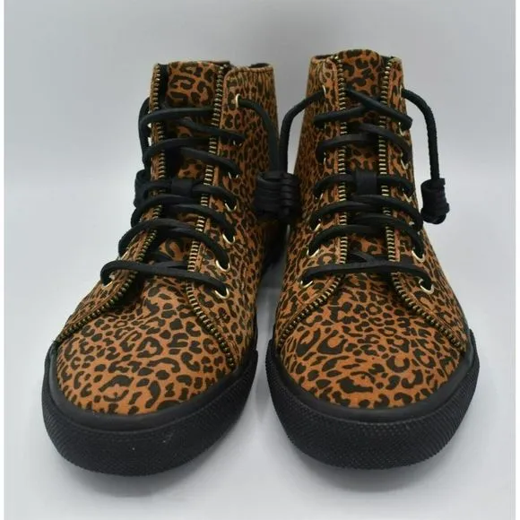 Sperry Womens Size 10 Top Sider Rebecca Minkoff High Top Leopard Print Sneakers