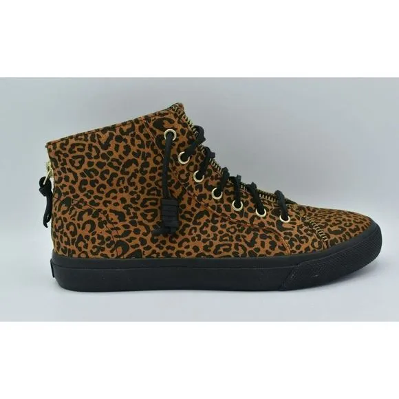 Sperry Womens Size 10 Top Sider Rebecca Minkoff High Top Leopard Print Sneakers
