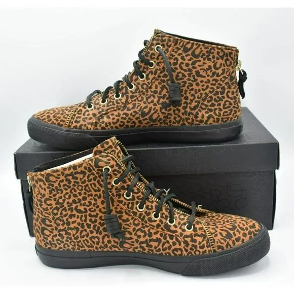 Sperry Womens Size 10 Top Sider Rebecca Minkoff High Top Leopard Print Sneakers