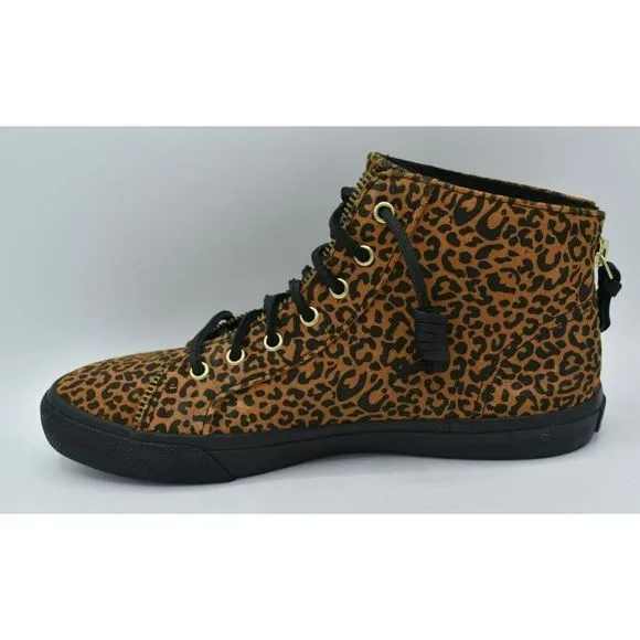 Sperry Womens Size 10 Top Sider Rebecca Minkoff High Top Leopard Print Sneakers