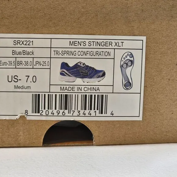 Spira Men's Stinger XLT Running Shoes Blue SRX221 Lace Up Low Top Mesh 7‎ M