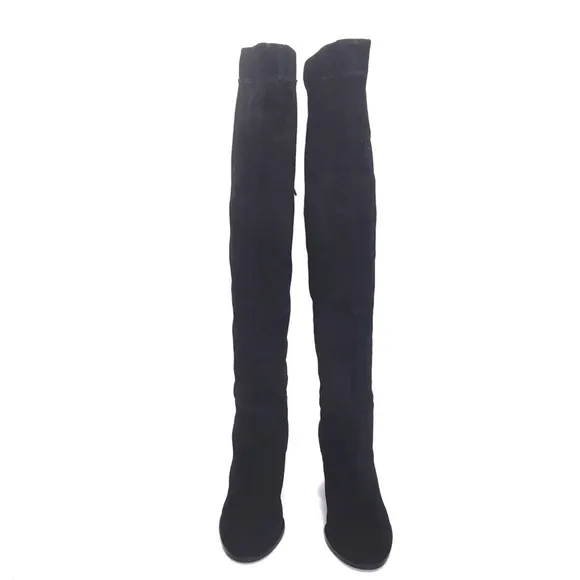 SPLENDID Over the Knee Boots Black Leather Suede Size 6M