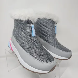 Spyder Winter Boots Aspen Womens 7.5 Glacier Grey Faux Fur Zipper Logo Shoes