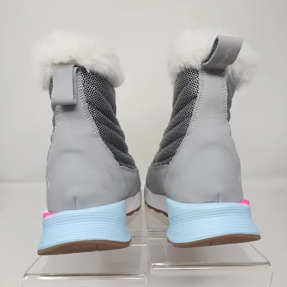 Spyder Winter Boots Aspen Womens 7.5 Glacier Grey Faux Fur Zipper Logo Shoes