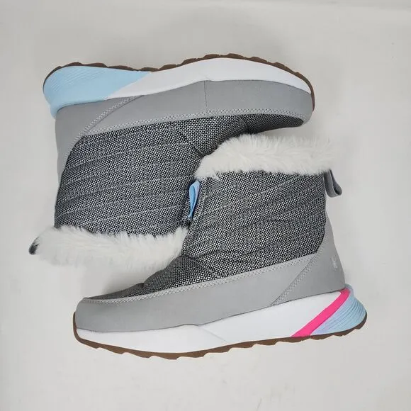 Spyder Winter Boots Aspen Womens 7.5 Glacier Grey Faux Fur Zipper Logo Shoes