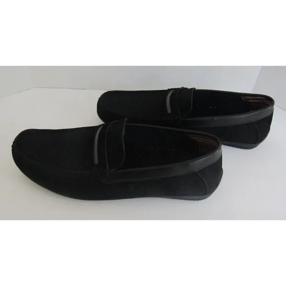 Stacy Adams Corby Mens Black Moc Toe Saddle Slip On Loafers Shoes NWOB Size 9.5
