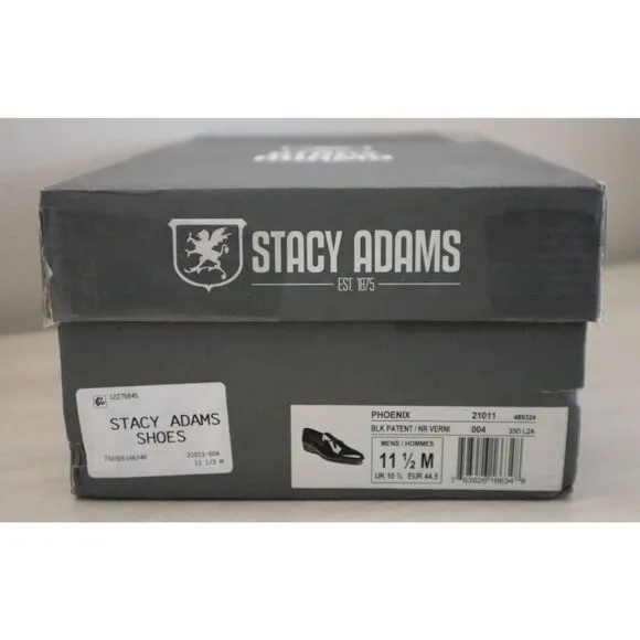 Stacy Adams Men's Sz 11.5M Black Patent Phoenix Tassel Slip-On Loafers