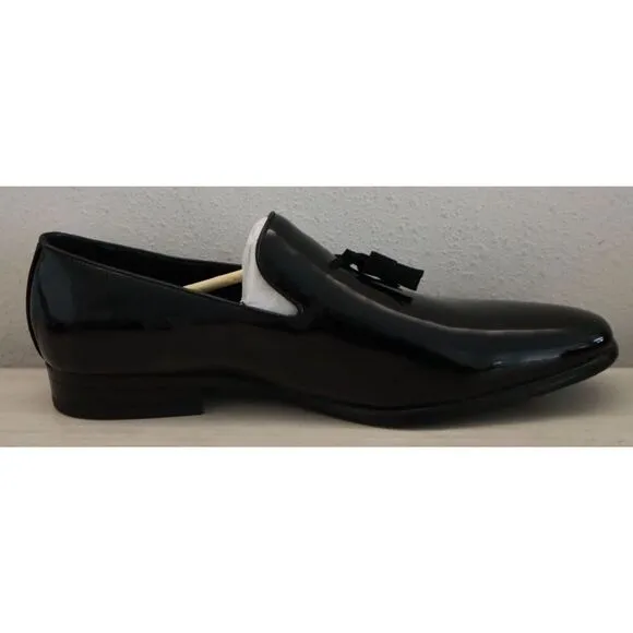 Stacy Adams Men's Sz 11.5M Black Patent Phoenix Tassel Slip-On Loafers