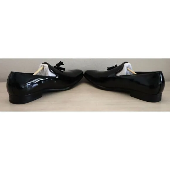 Stacy Adams Men's Sz 11.5M Black Patent Phoenix Tassel Slip-On Loafers