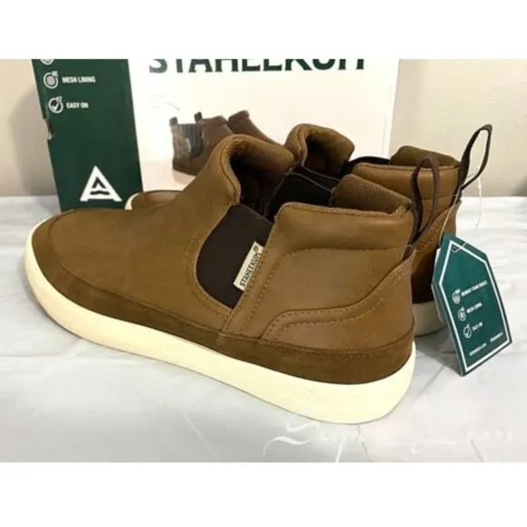 Staheekum Men's Memory Foam Mesh Lining Chelsea Shoes BROWN