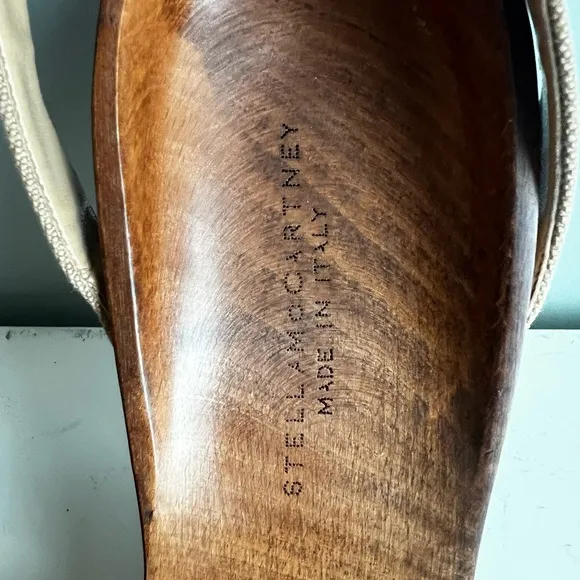 Stella McCartney Hand Carved Wooden Heel Strapped Women's Sandals size 7