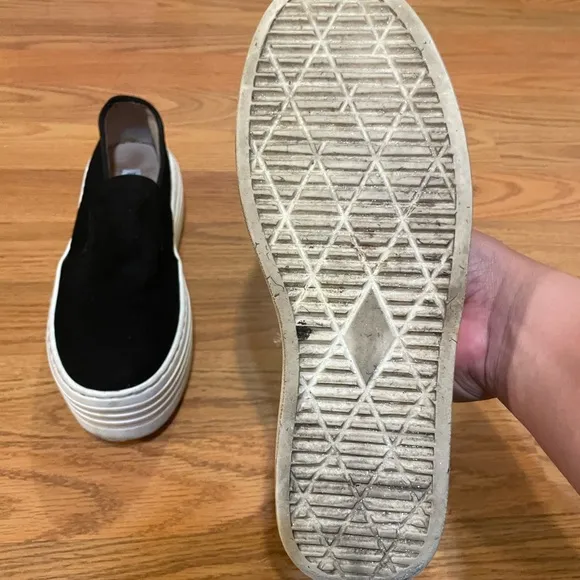 Steve Madden Black Animal Print Slip-On Platform Sneakers