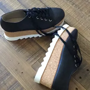 Steve Madden Korrie Black Platform Sneakers Size 6