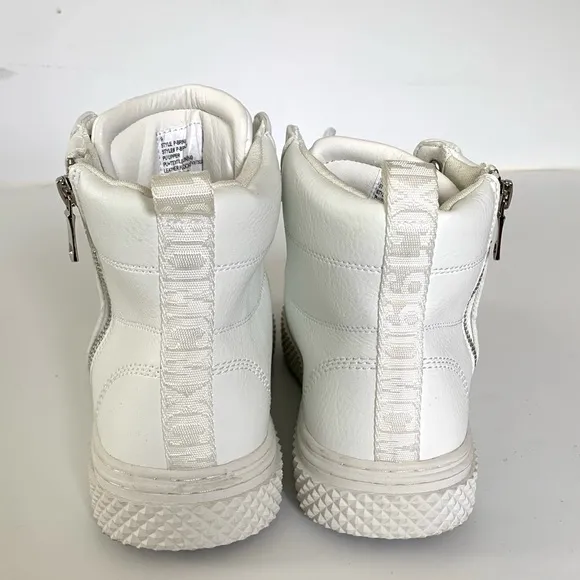 Steve Madden, MEN'S BRINLY FAUX LEATHER HIGH TOP SNEAKERS white, size 9