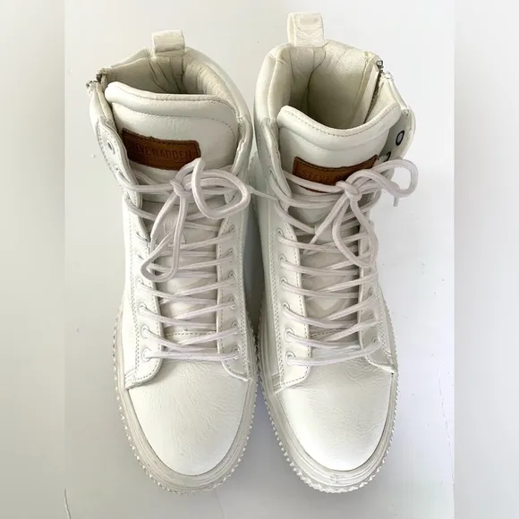 Steve Madden, MEN'S BRINLY FAUX LEATHER HIGH TOP SNEAKERS white, size 9