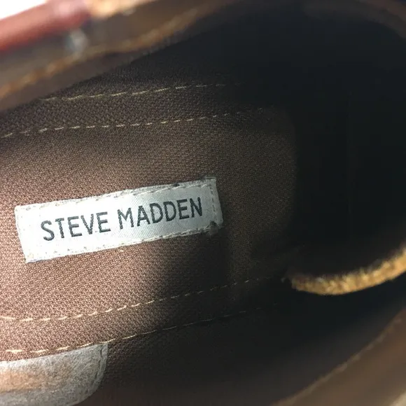 Steve Madden P-IVON 217 Tan Leather Ankle Shoes 14