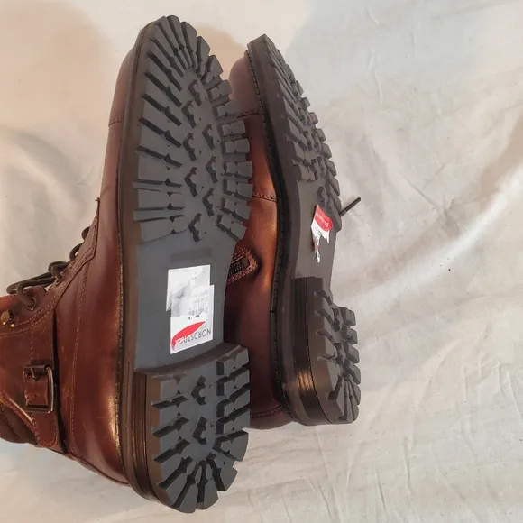 Steve Madden Stelvio Men's Boots Size 8D Brown Leather Buckle Detail New