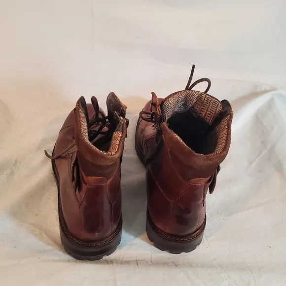 Steve Madden Stelvio Men's Boots Size 8D Brown Leather Buckle Detail New