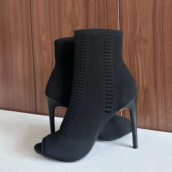 Steve Madden Womens candid Fabric Open Toe Ankle Fashion Boots Size 8.5M