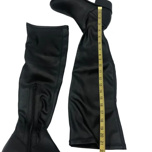 Steve Madden Womens Sadie Faux Leather Knee High Boots Black Size 9 New
