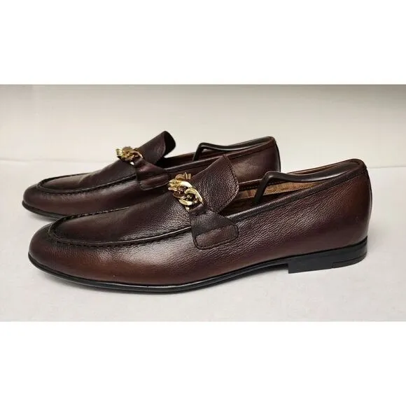 Steve Madden Chiron Mens Dark Brown Leather Slip On Loafer 11.5M