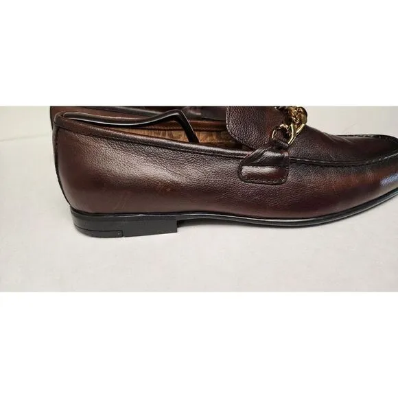 Steve Madden Chiron Mens Dark Brown Leather Slip On Loafer 11.5M