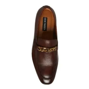 Steve Madden Chiron Mens Dark Brown Leather Slip On Loafer 11.5M