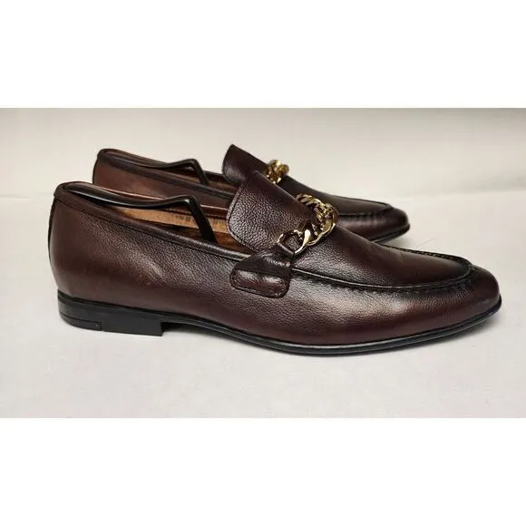 Steve Madden Chiron Mens Dark Brown Leather Slip On Loafer 11.5M
