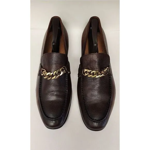 Steve Madden Chiron Mens Dark Brown Leather Slip On Loafer 11.5M